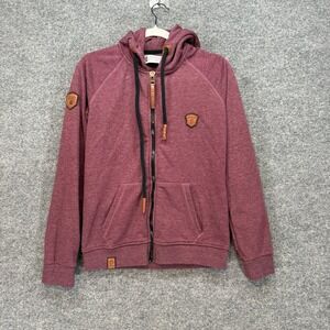 Leif Nelson Zip Up Hoodie Mens Large Burgundy Heathered Sweatshirt Outdoors